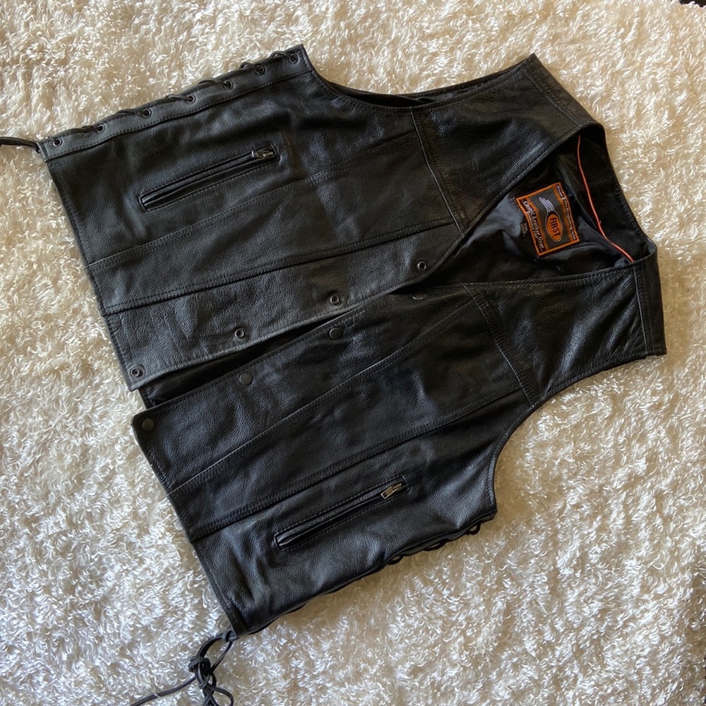 FMC First Classics, XXL, Black Leather Vest